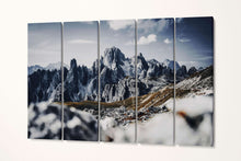 Charger l&#39;image dans la galerie, Cadini Di Misurina Dolomites Italy Mountains Wall Art Canvas Eco Leather Print 5 Panels