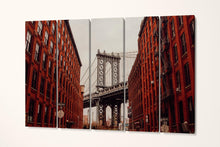 Charger l&#39;image dans la galerie, Manhattan Bridge DUMBO Brooklyn New York, USA Canvas Eco Leather Print 5 Panels
