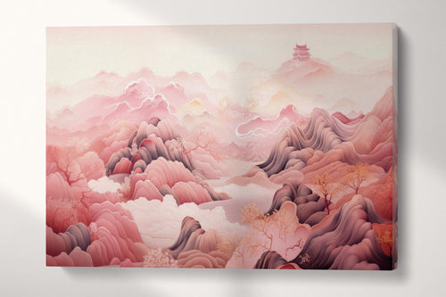 Whispers of the Pink Mountains Canvas Wall Art Eco Leather Print