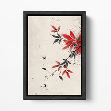 Load image into Gallery viewer, Ink Branches: Minimalist Chinese Brush Art Eco Leather Canvas Wall Decor Print Black Frame