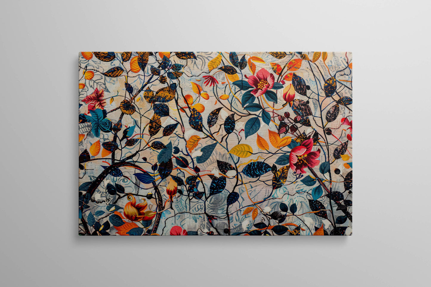 Whispers of Nature: Blossoms in Full Bloom Wall Decor Eco Leather Print Single