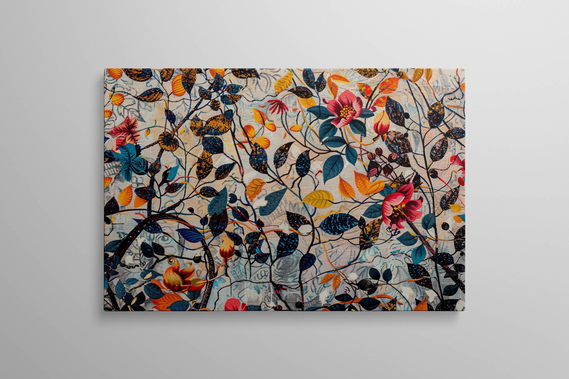 Whispers of Nature: Blossoms in Full Bloom Wall Decor Eco Leather Print Single