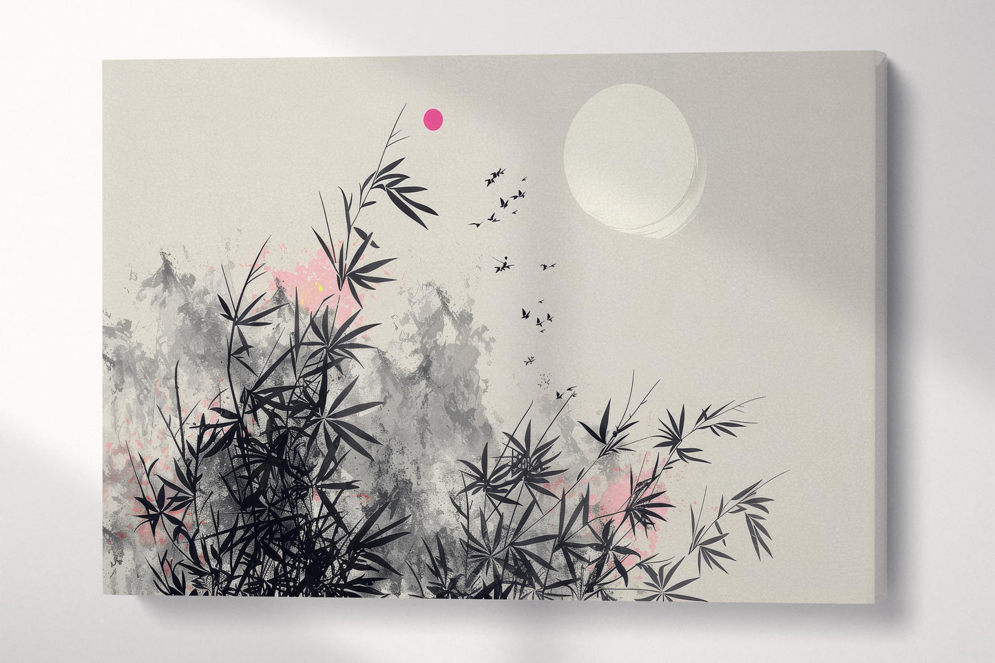 Zen Bamboo Breeze - Chinese Art Inspired Wall Decor Eco Leather Print