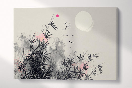 Zen Bamboo Breeze - Chinese Art Inspired Wall Decor Eco Leather Print