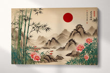 Charger l&#39;image dans la galerie, Bamboo Peaks - Chinese Art Inspired Wall Decor Eco Leather Print Single Panel