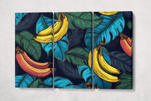 Load image into Gallery viewer, Tropical Banana Bliss - Vibrant Wall Art Home Decor Eco Leather Print 3 Panels
