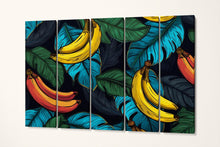 Load image into Gallery viewer, Tropical Banana Bliss - Vibrant Wall Art Home Decor Eco Leather Print 5 Panels