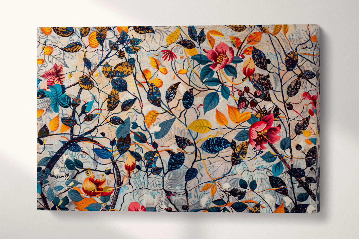 Whispers of Nature: Blossoms in Full Bloom Wall Decor Eco Leather Print