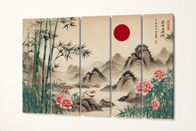 Charger l&#39;image dans la galerie, Bamboo Peaks - Chinese Art Inspired Wall Decor Eco Leather Print 5 Panels