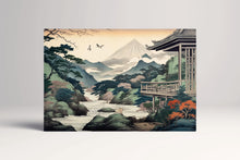 Charger l&#39;image dans la galerie, Majestic Japanese Nature in Ukiyo-e Style Japanese Nature Eco Leather Wall Art Canvas Print