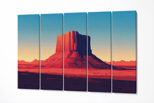 Charger l&#39;image dans la galerie, Echoes of the Desert Bold Southwestern Landscape Wall Art Eco Leather Home Decor Canvas Print 5 Panels