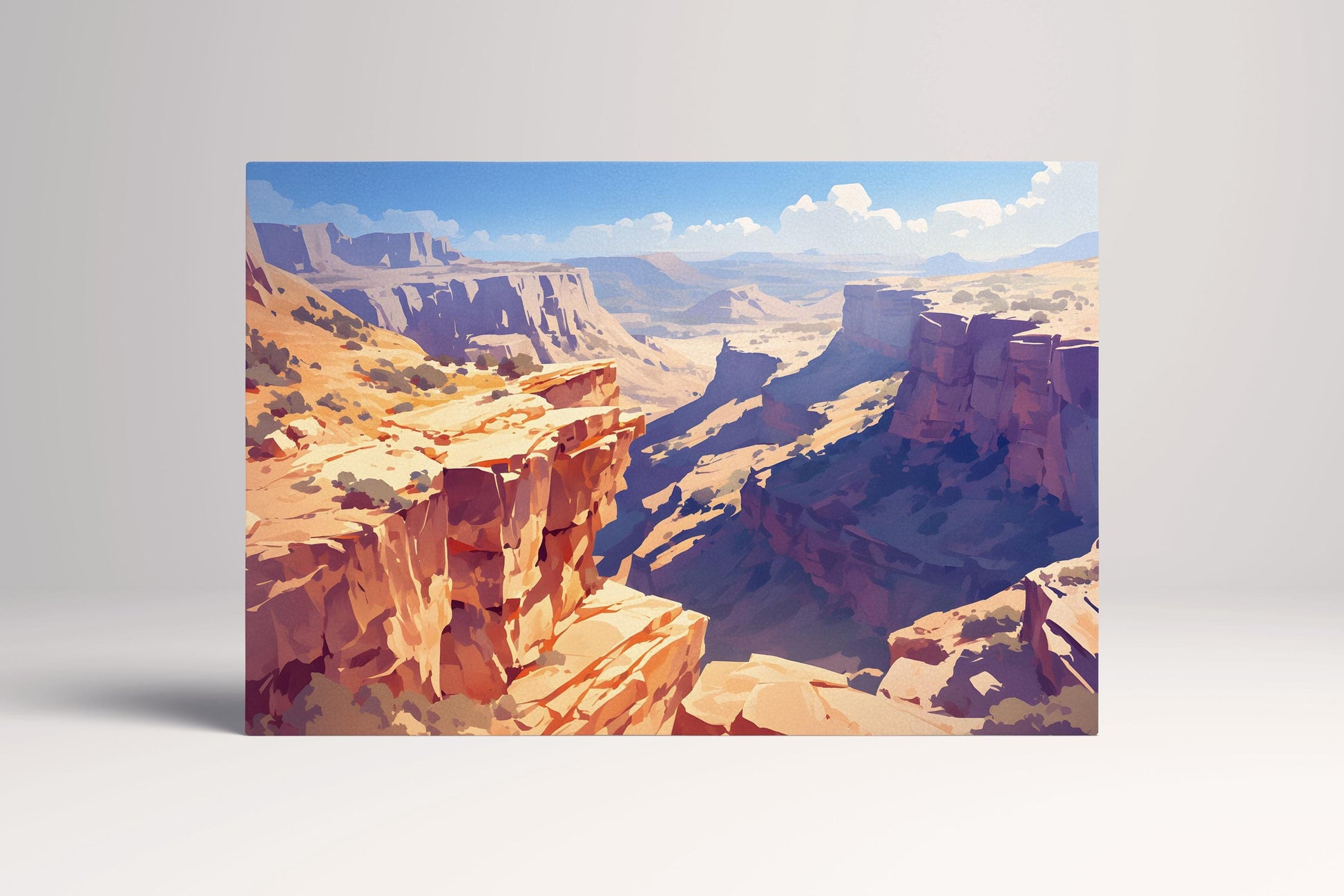 Endless Horizons Sunlit Canyon Vista Wall Art Eco Leather Home Decor Canvas Print