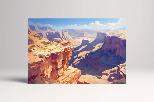 Endless Horizons Sunlit Canyon Vista Wall Art Eco Leather Home Decor Canvas Print