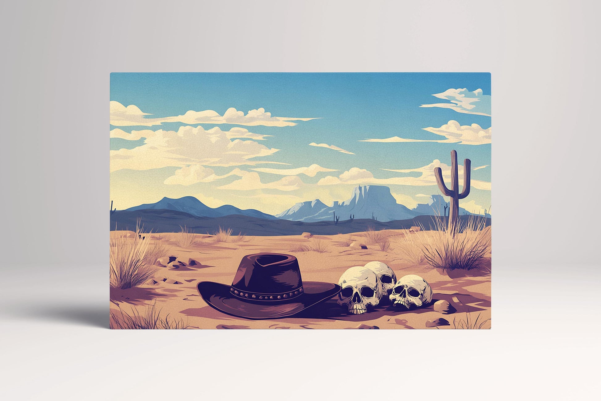 Wild West the Desert The Forgotten Frontier Wall Art Eco Leather Home Decor Canvas Print