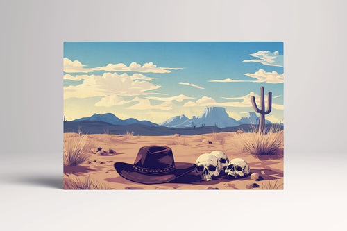 Wild West the Desert The Forgotten Frontier Wall Art Eco Leather Home Decor Canvas Print