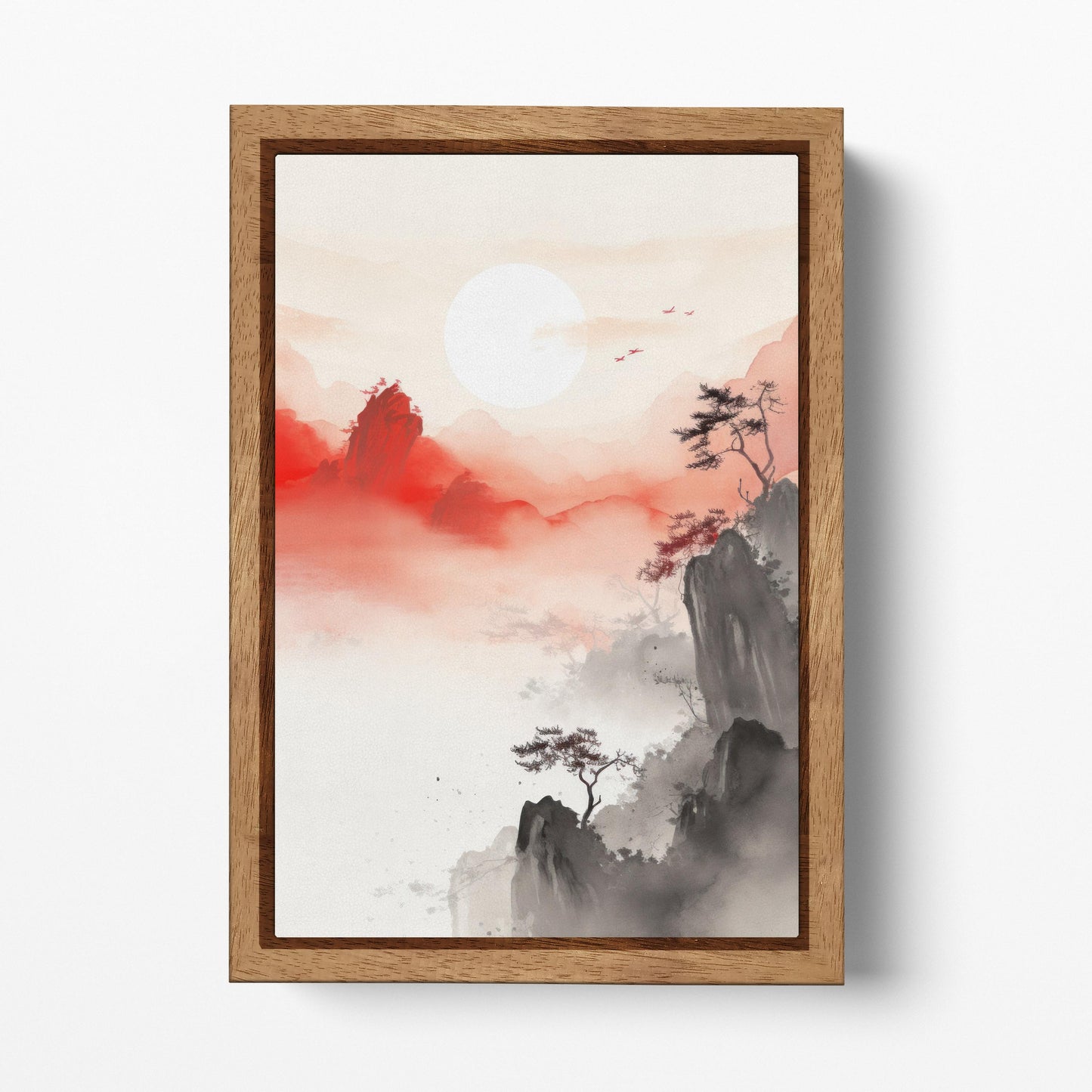 The Rising Sun of Wuxia Wall Art Eco Leather Canvas Wall Decor Print Wood Frame