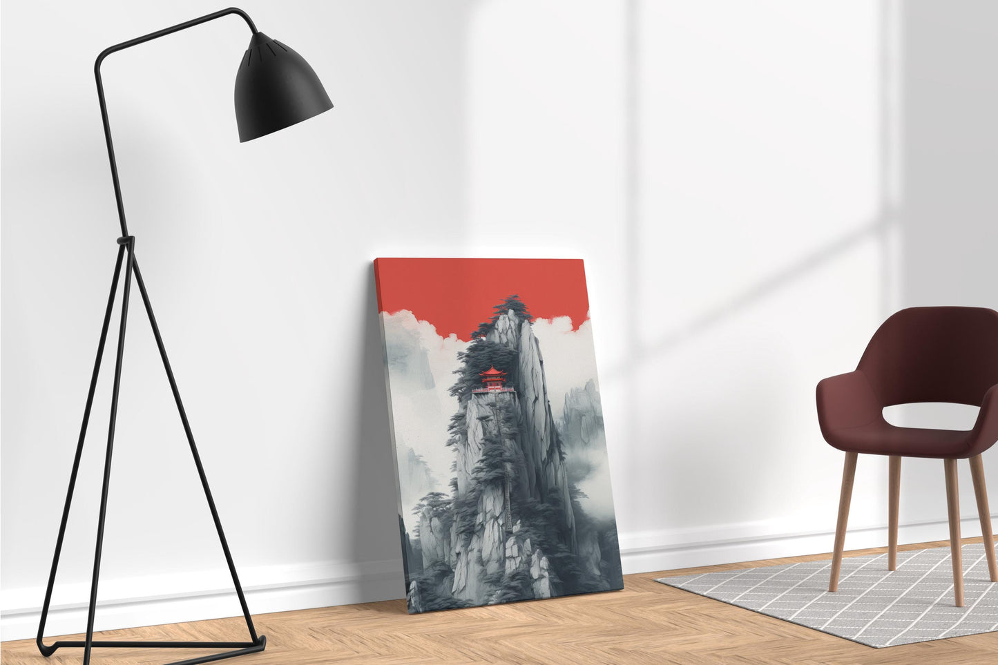 A Temple Above the Clouds Wall Art Eco Leather Canvas Wall Decor Print Ambient