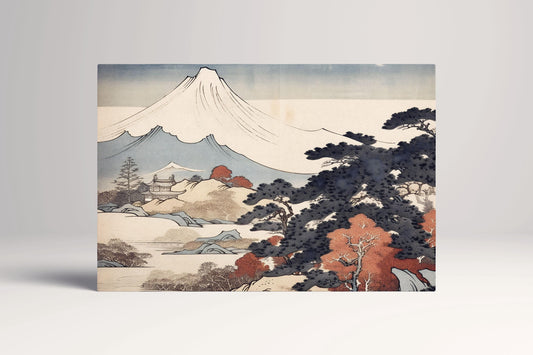 Mount Fuji Ukiyo-e Artwork Eco Leather Home Decor Canvas Print
