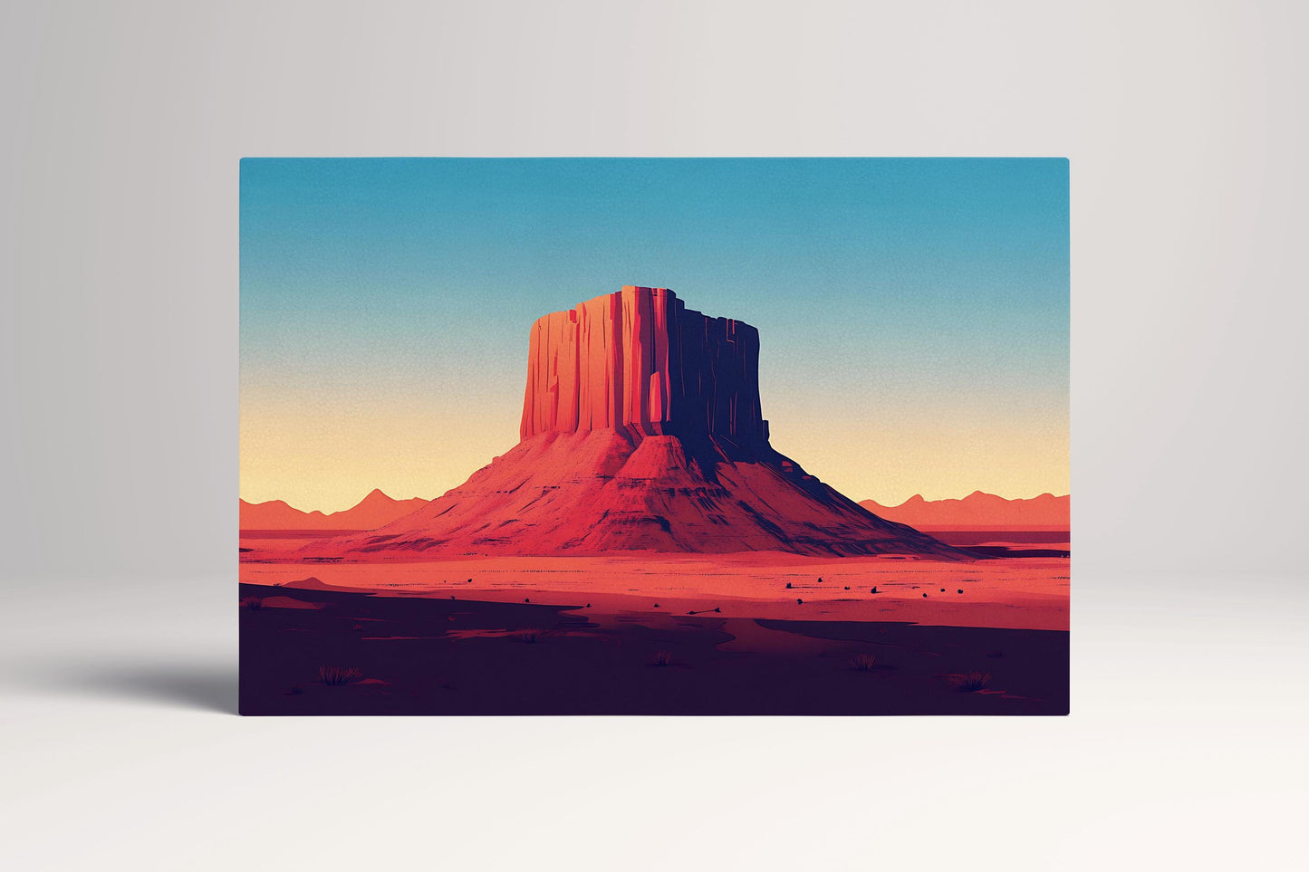 Echoes of the Desert Bold Southwestern Landscape Wall Art Eco Leather Home Decor Canvas Print