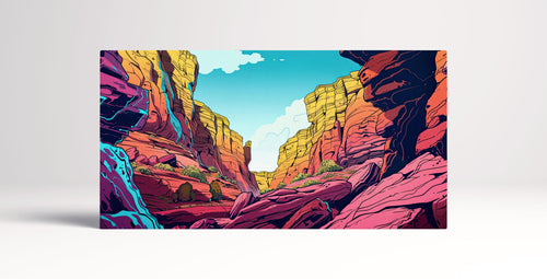 Colorful Canyon Escape Wall Art Home Decor Framed Canvas Print