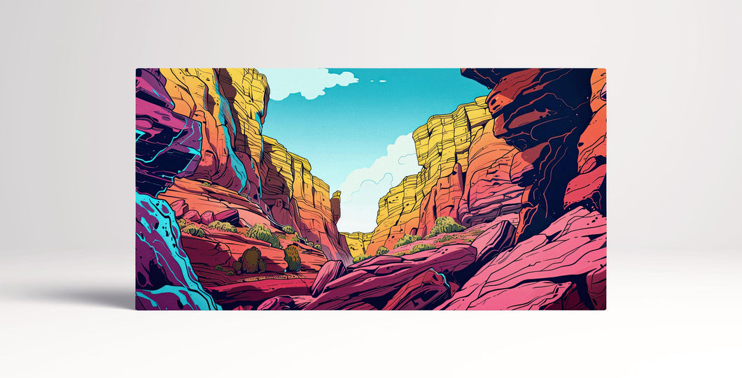 Colorful Canyon Escape Wall Art Home Decor Framed Canvas Print