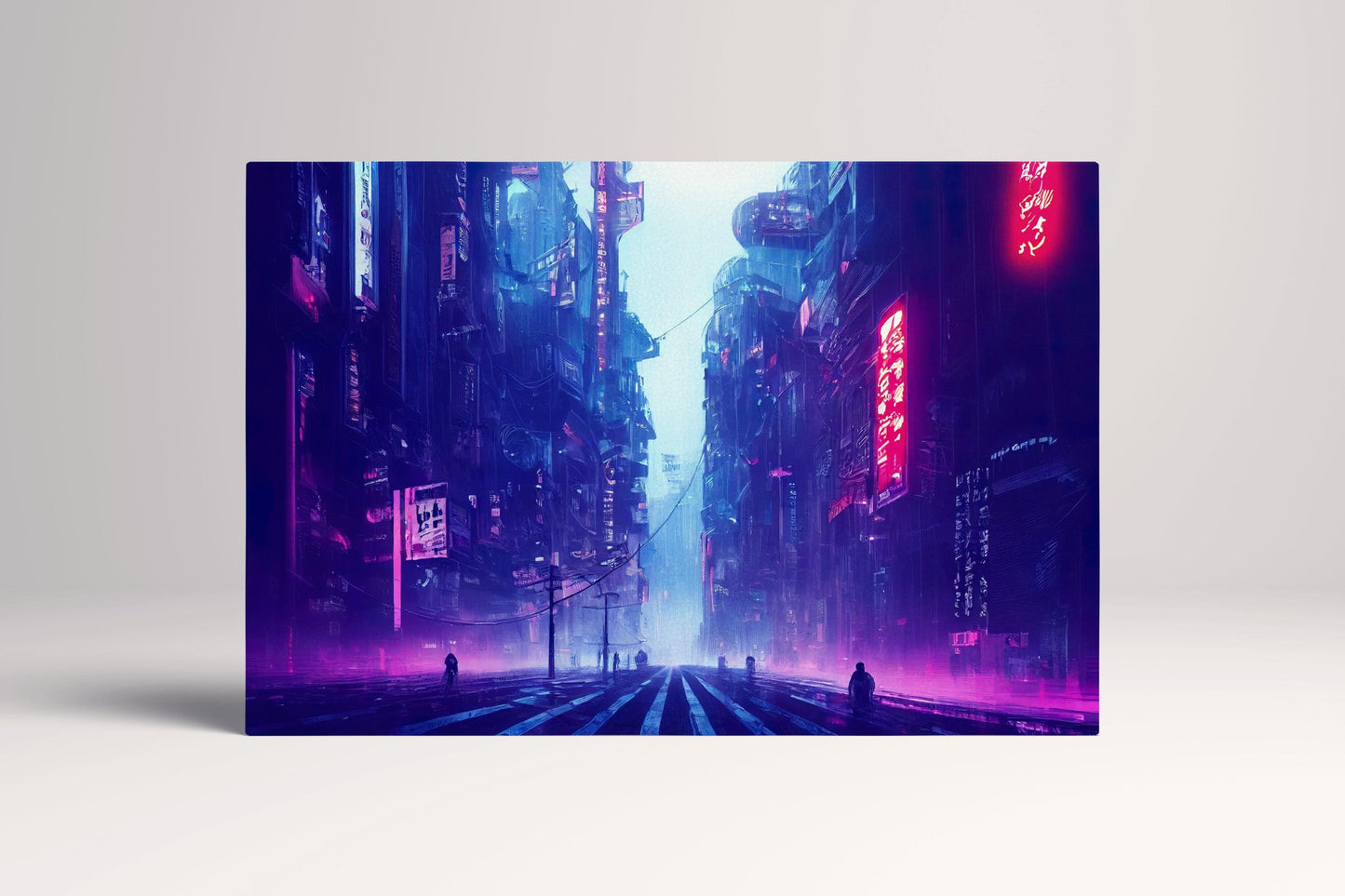 Cyberpunk City Japan Lights Canvas Wall Art Home Decor Leather Print