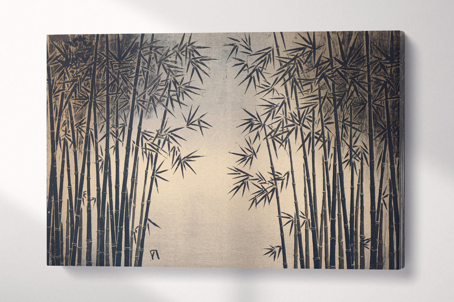 Japanese Bamboo Grove Canvas Wall Art Eco Leather Print Single Panel