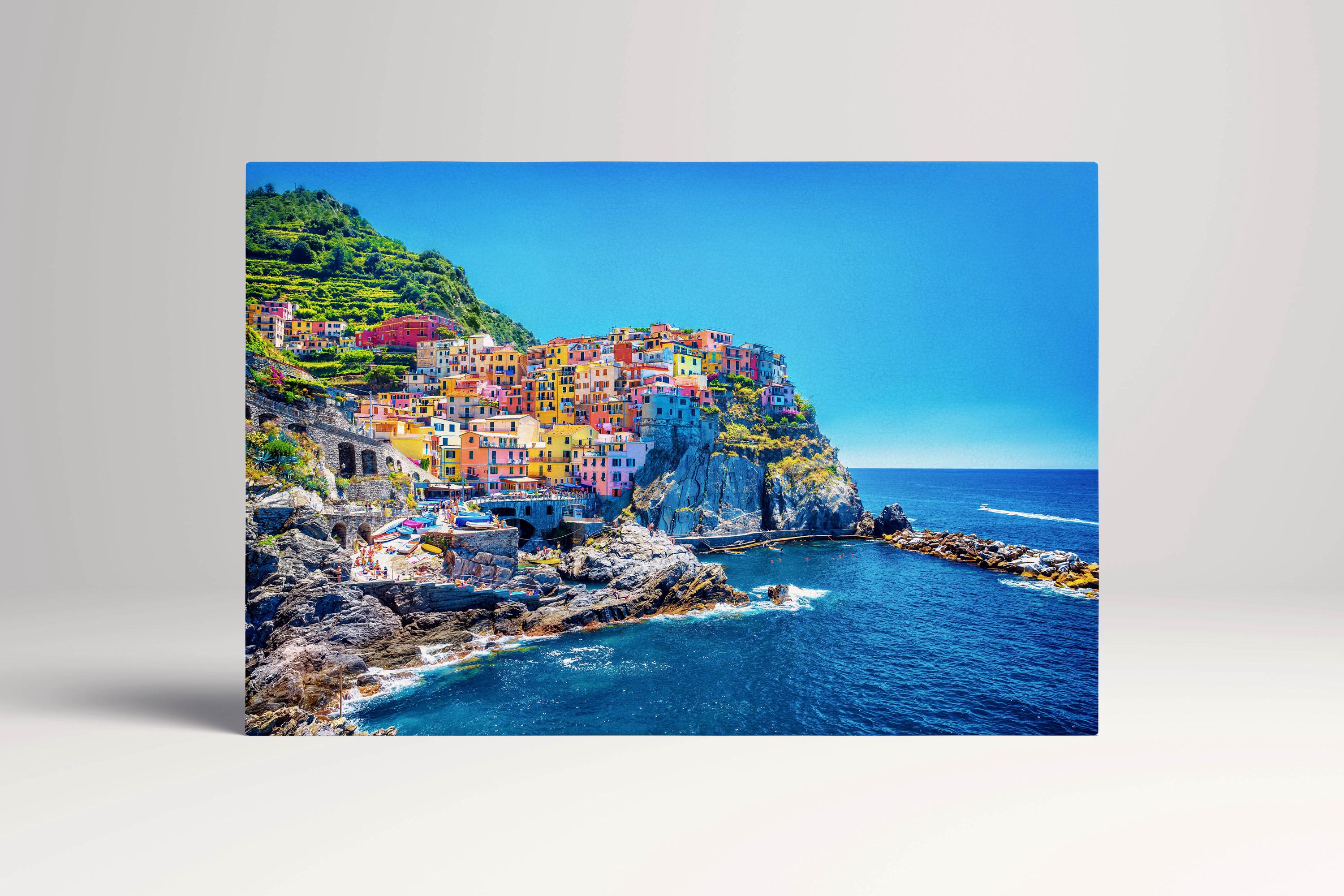 Manarola Cinque Terre Liguria Italy Canvas Wall Art Eco Leather Print