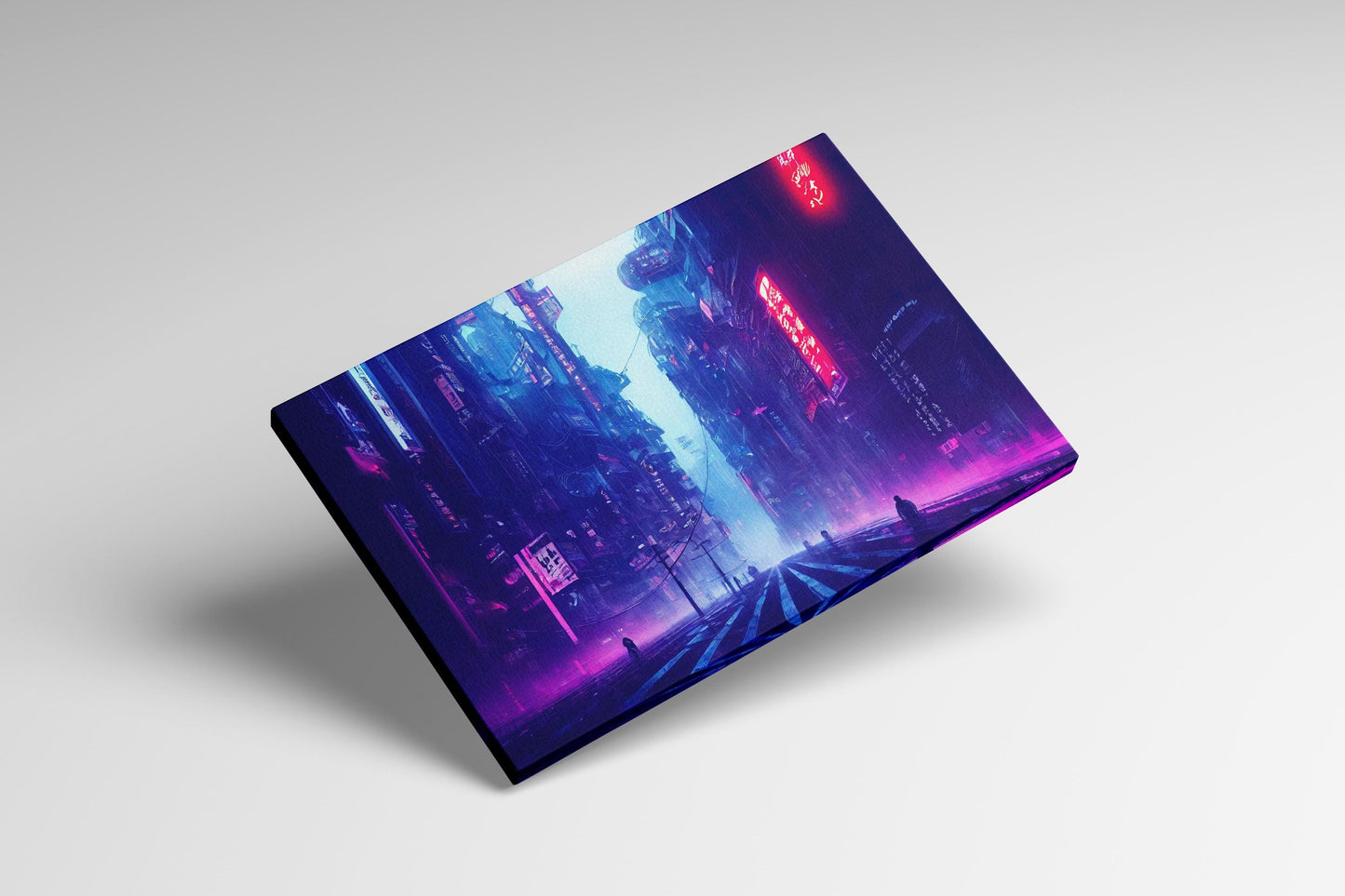 Cyberpunk City Japan Lights Canvas Wall Art Home Decor Leather Print 3D