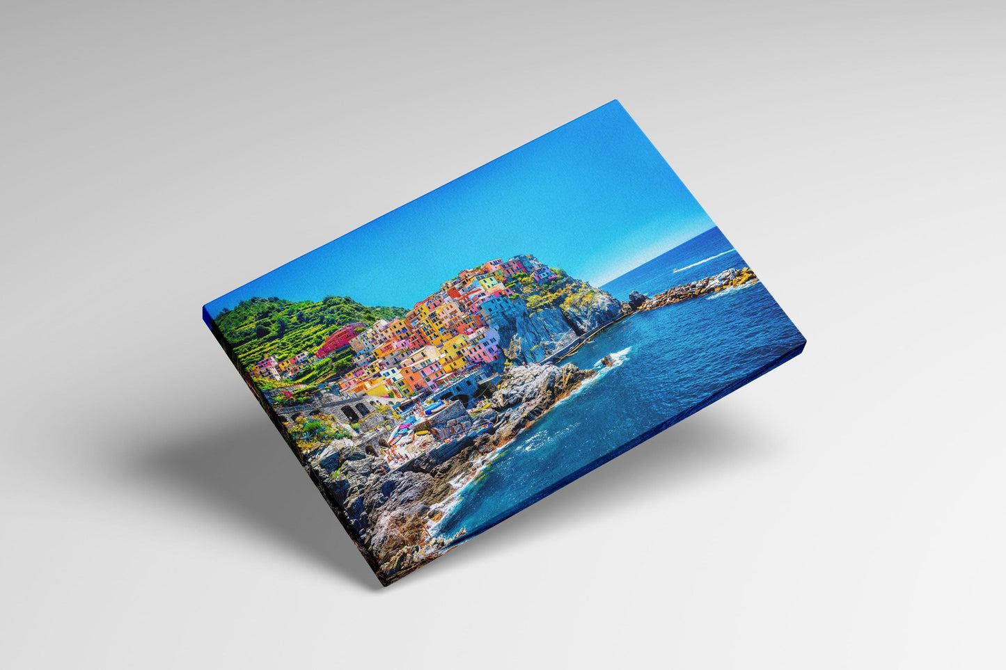 Manarola Cinque Terre Liguria Italy Canvas Wall Art Eco Leather Print 3D