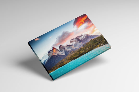 Torres del Paine, Patagonia, Chile Wall Art Canvas Eco Leather Print 3D