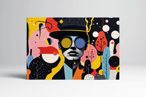 Surreal Fusion: A Dadaist Vision in Vibrant Layers Wall Art Home Decor Eco Leather Print Floating