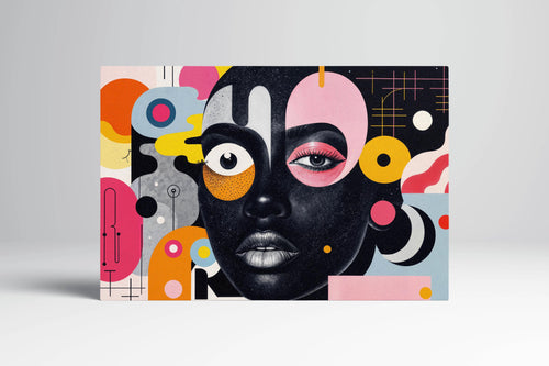 Surreal Geometric Vision Abstract Pop Art Portrait Wall Art Home Decor Eco Leather Print