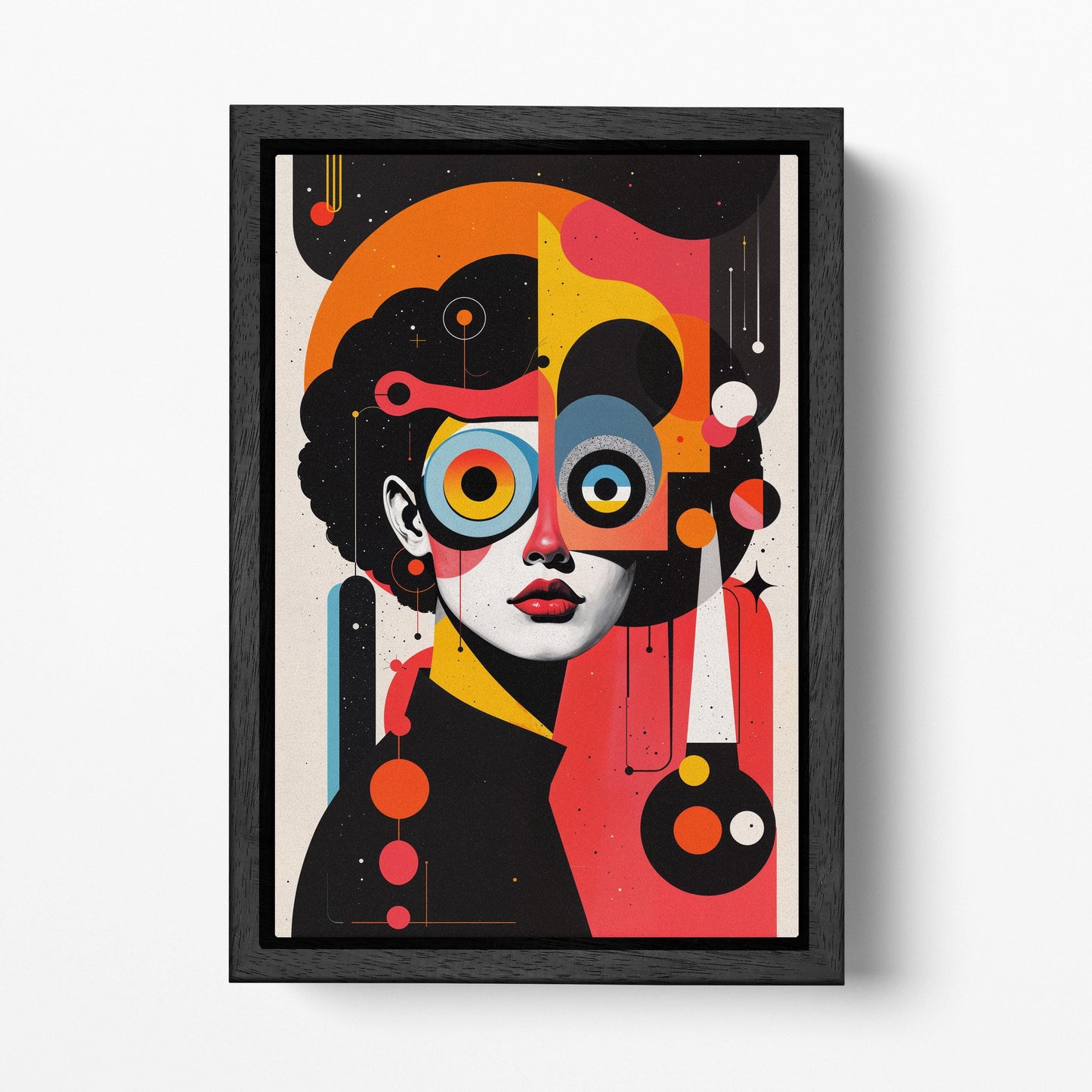 Dada Mechanica: Surreal Echoes Wall Art Eco Leather Canvas Print Black Frame