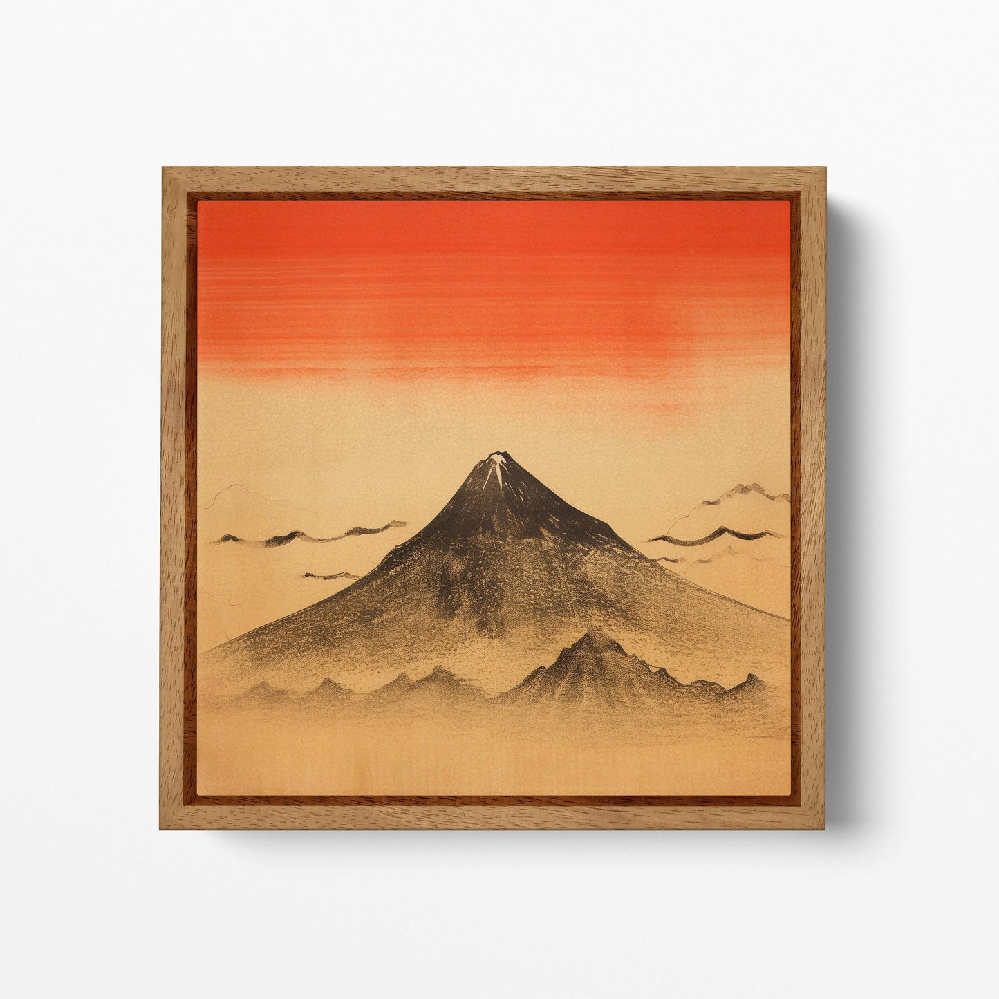 Sacred Silence Fuji at Dawn Japan Wall Art Canvas Eco Leather Print Wood Frame