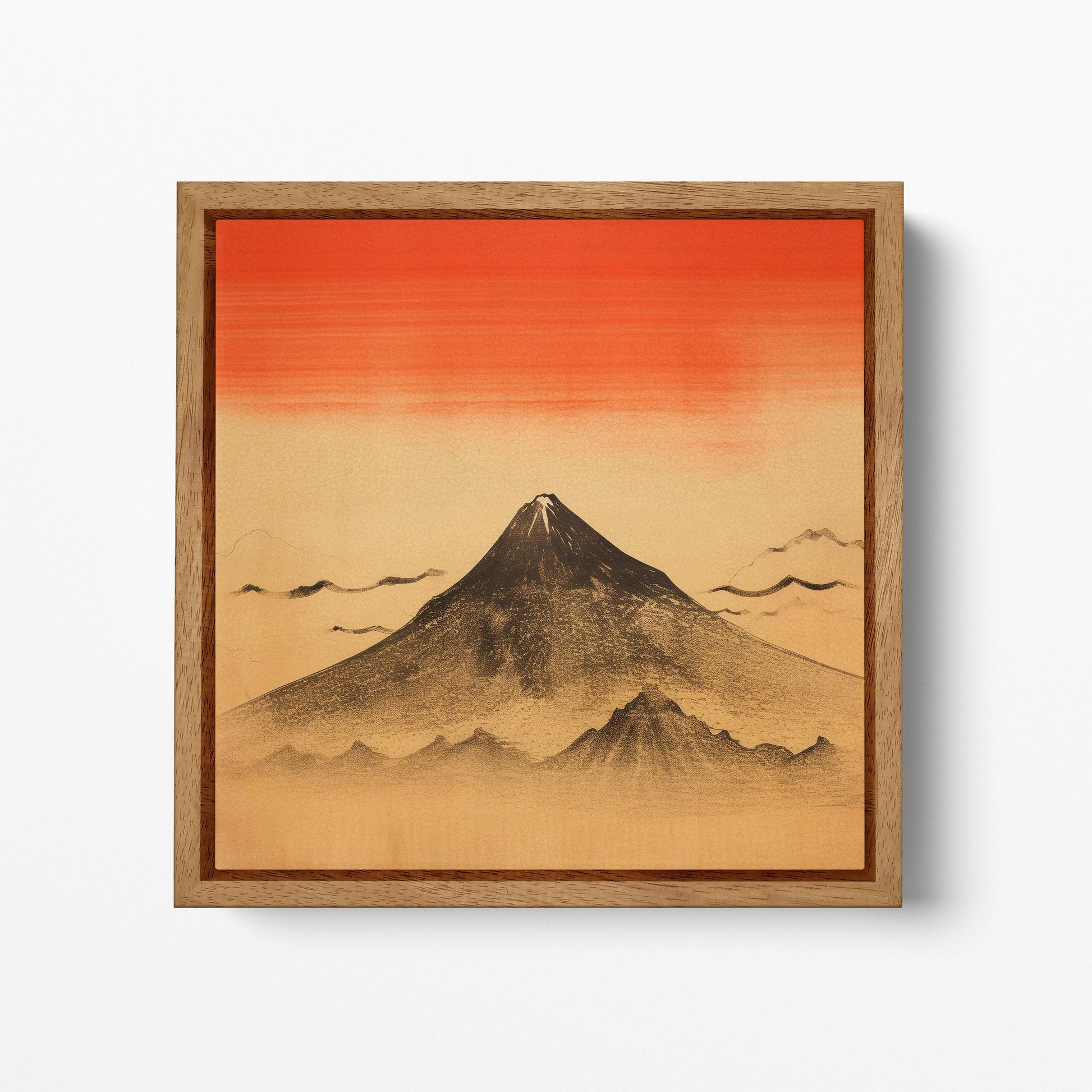 Sacred Silence Fuji at Dawn Japan Wall Art Canvas Eco Leather Print Wood Frame