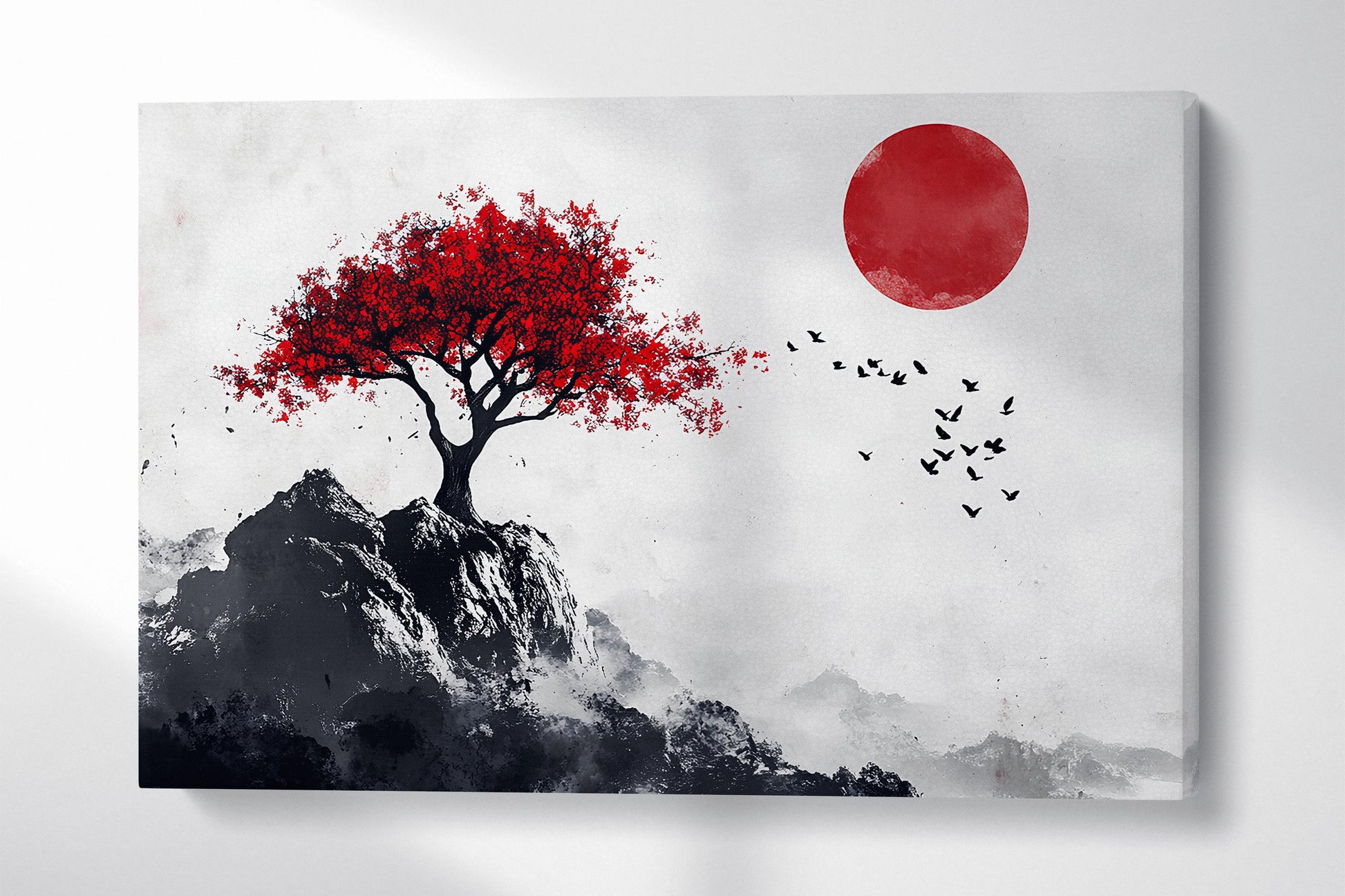 Solitude Under the Rising Sun Canvas Wall Decor Eco Leather Print 3D