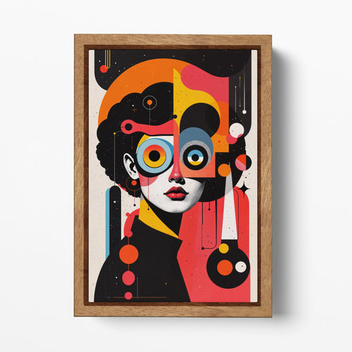 Dada Mechanica: Surreal Echoes Wall Art Eco Leather Canvas Print Wood Frame