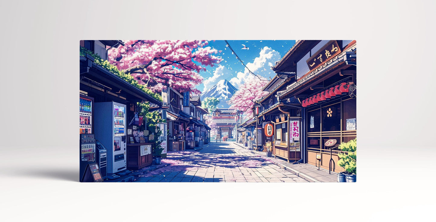 Japan Manga Street Cherry Blossom Anime canvas print
