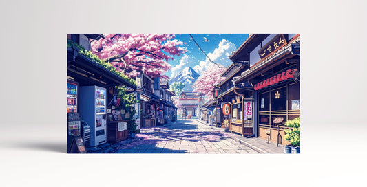 Japan Manga Street Cherry Blossom Anime canvas print