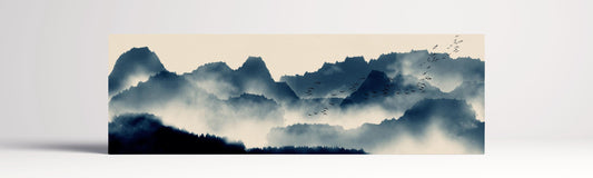 Japanese mountain landscape artwork canvas print 100x30 cm