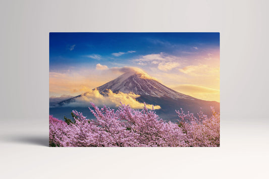 Fuji Cherry Tree Blossom Japan Wall Art Canvas Eco Leather Print