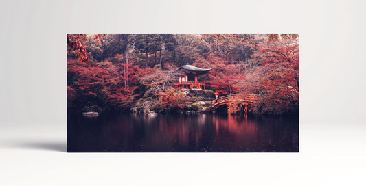 Daigoji Temple Japan in autumn canvas wall art eco leather print