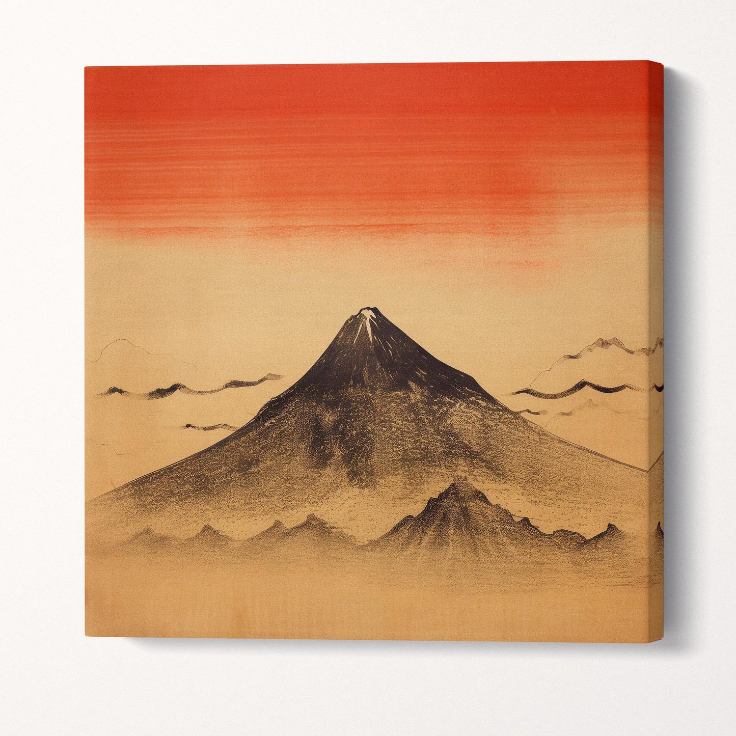 Sacred Silence Fuji at Dawn Japan Wall Art Canvas Eco Leather Print