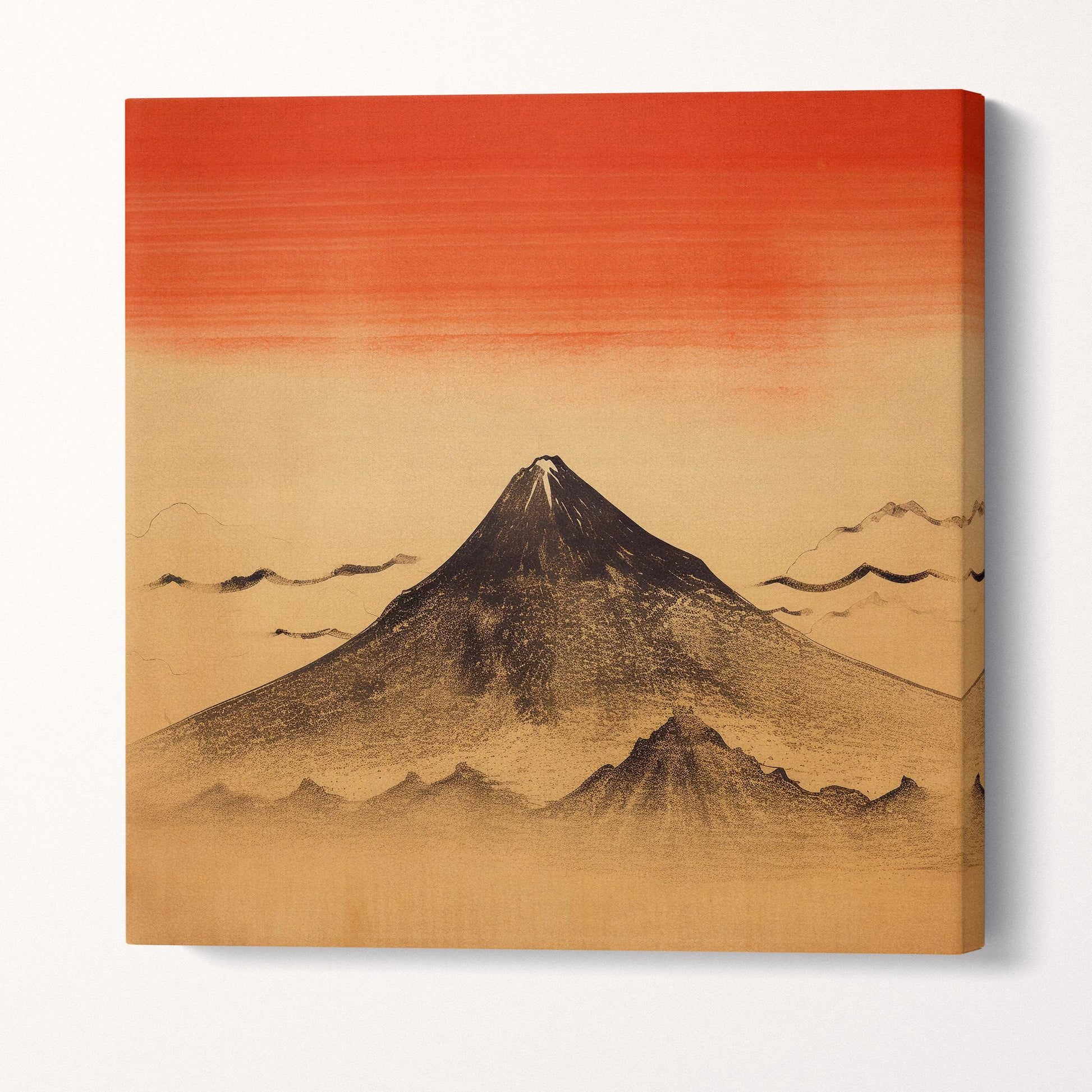 Sacred Silence Fuji at Dawn Japan Wall Art Canvas Eco Leather Print