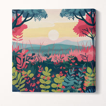 Load image into Gallery viewer, Boho Sunset Bliss Landscape Wall Art Canvas Eco Leather Print
