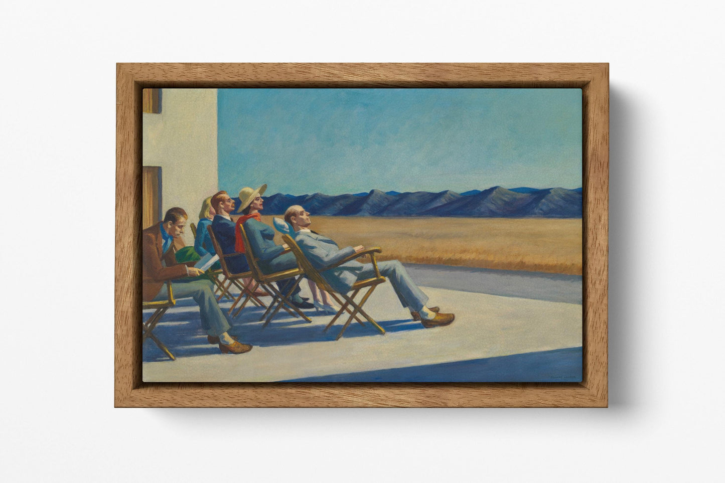 People in the Sun by Edward Hopper Reproduction Wood Frame
