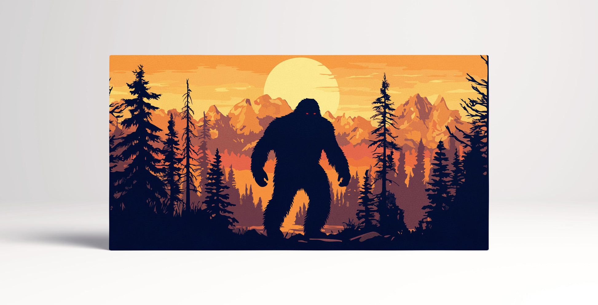 Bigfoot at Sunset Wall Art Canvas Eco Leather Print