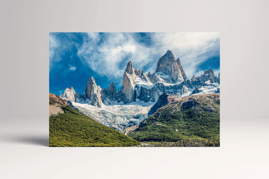 Monte Fitz Roy, Andes, Patagonia canvas eco leather print Triptych 3D