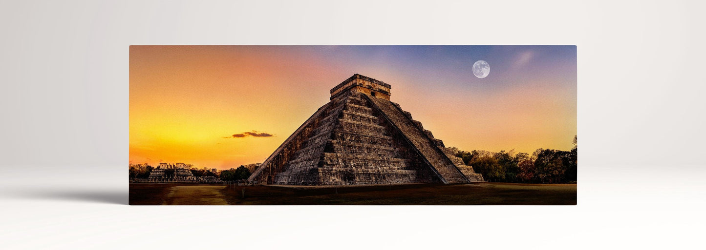 Chichen Itza, Yucatan, Mexico Wall Art Canvas Eco Leather Print 105x36 cm